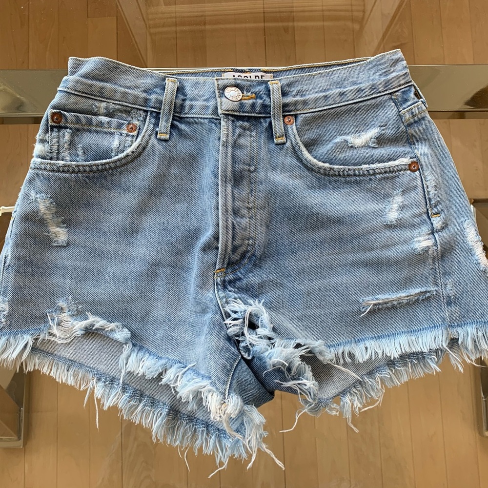 AGOLDE Jeans Light Wash Denim Shorts